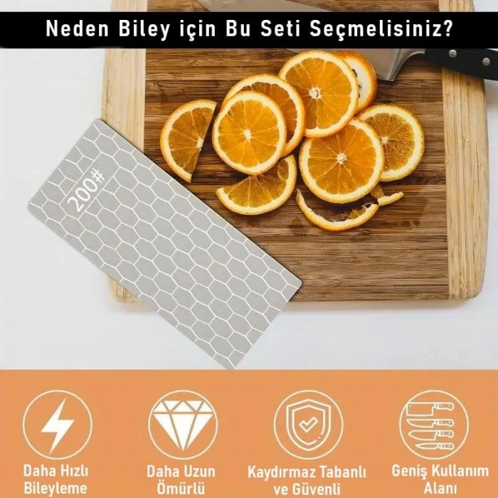 5 Adet Elmas Biley Seti, Uzun Ömürlü Bıçak Bileme Taşı