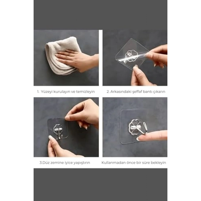 5 Adet Güçlü Yapışkan Duvar Askılığı, Mutfak Aksesuarı