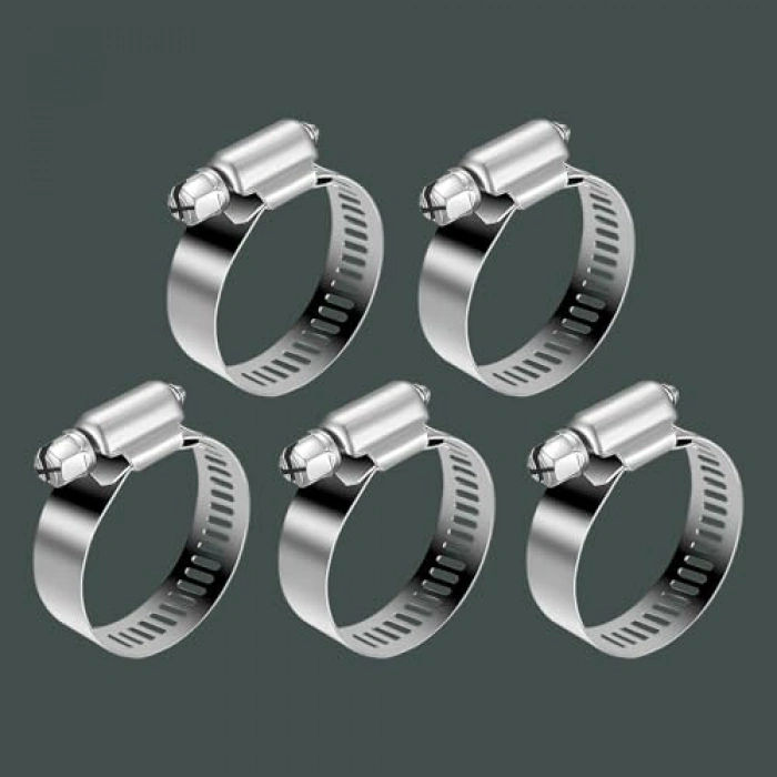 5 ADET Paslanmaz Çelik Hortum Kelepçesi 23x35 mm Ayarlanabilir Klips