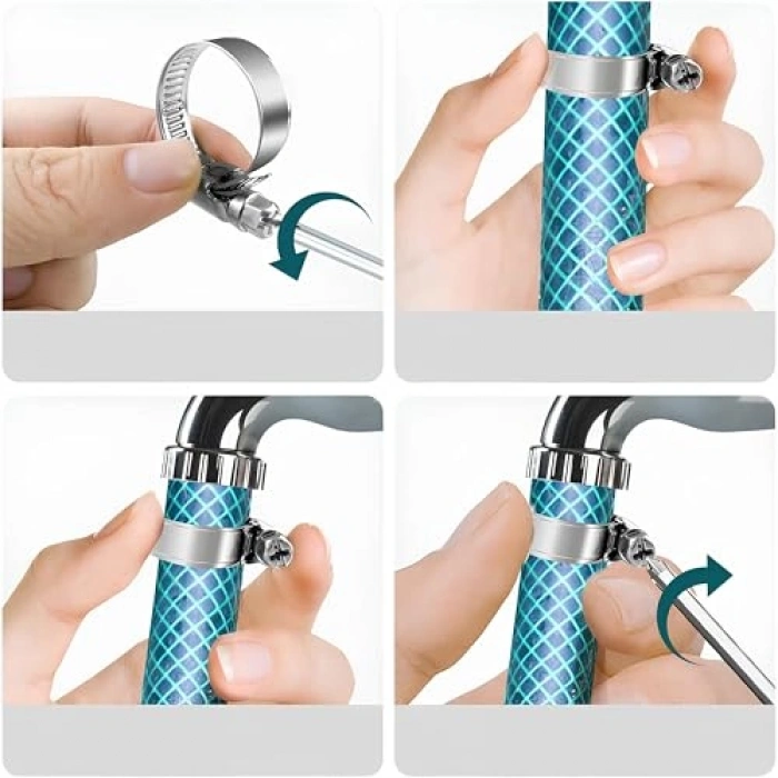 5 ADET Paslanmaz Çelik Hortum Kelepçesi 23x35 mm Ayarlanabilir Klips