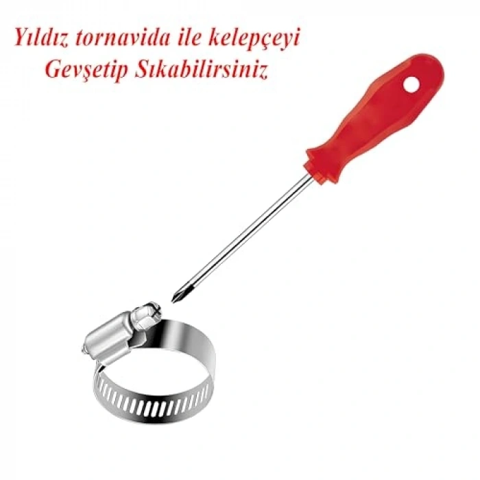 5 ADET Paslanmaz Çelik Hortum Kelepçesi 23x35 mm Ayarlanabilir Klips
