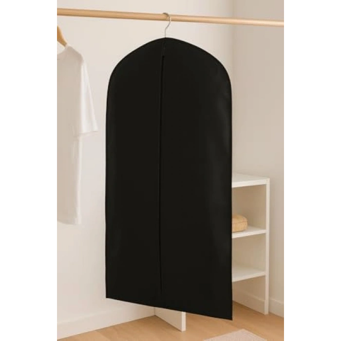 5 Adet Siyah Takım Elbise Kılıfı, Metal Kulp