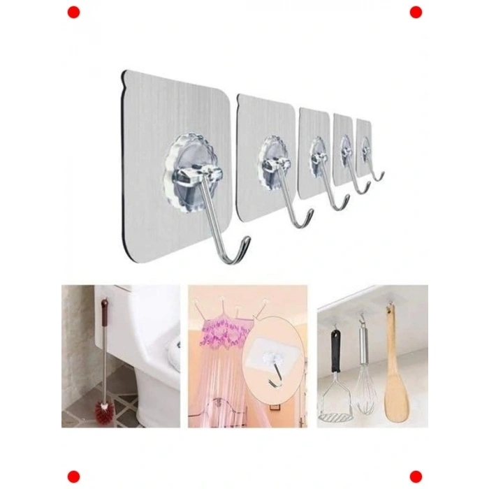 5 Adet Süper Güçlü Suya Dayanıklı Yapışkan Askı Seti