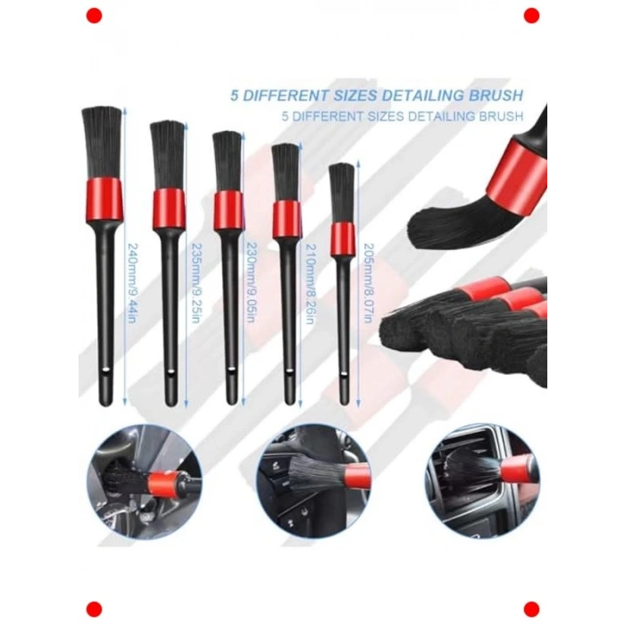 5 Adet Ultra Yumuşak Araç Detay Temizleme Fırça Seti