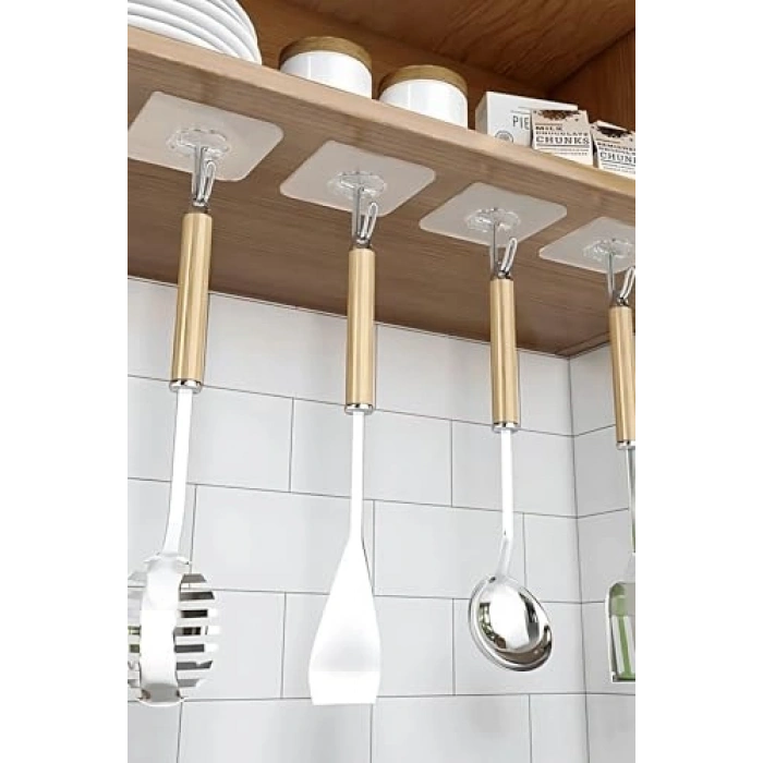 5 Adet Yapışkan Vantuz Duvar Askısı, Mutfak ve Banyo Aksesuarı