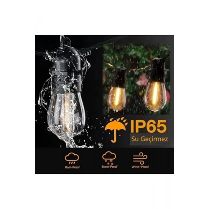 5 Duylu E27 Aydınlatma ile 5 Metre Uzun Bahçe Işığı