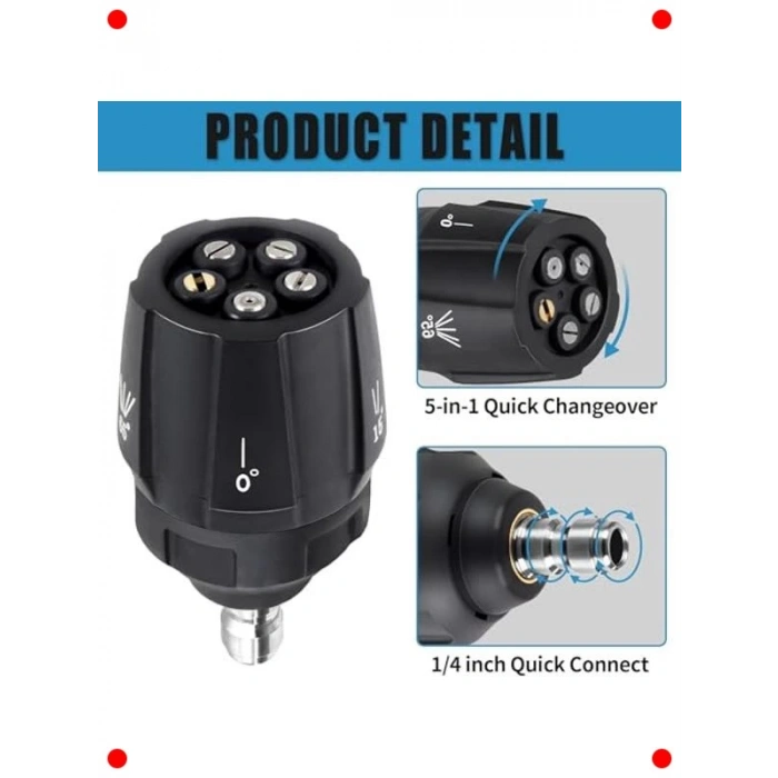 5i 1 Arada Hızlı Değişim Basınçlı Yıkama Nozulu