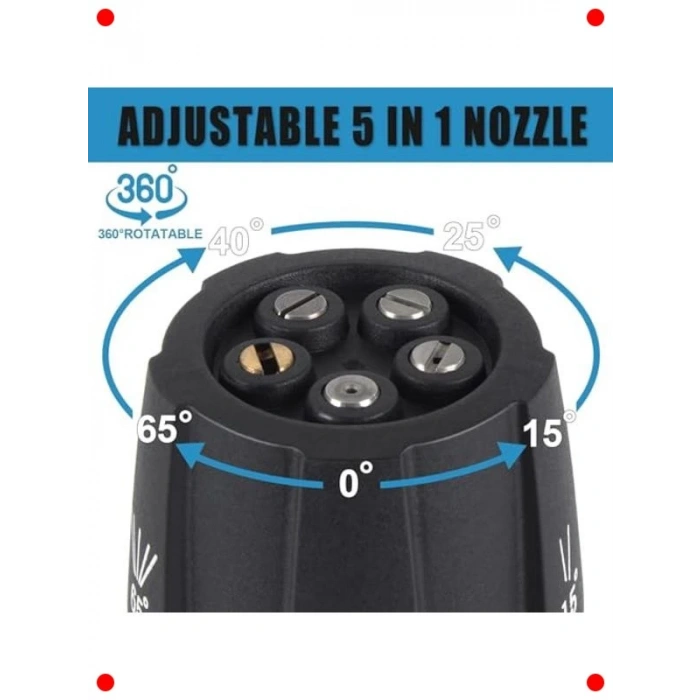 5i 1 Arada Hızlı Değişim Basınçlı Yıkama Nozulu