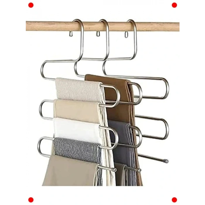 5 Katlı Çok Amaçlı Pantolon Askısı, Krom