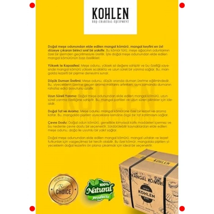 5 KG Doğal Meşe Mangal Kömürü - Premium BBQ Keyfi