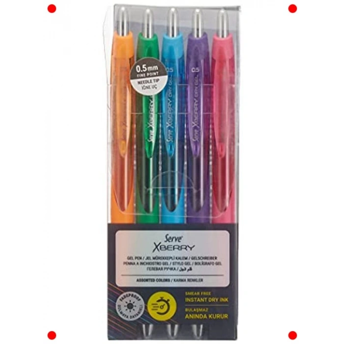 5li 0.5 mm İnce Uç Jel Kalem Seti