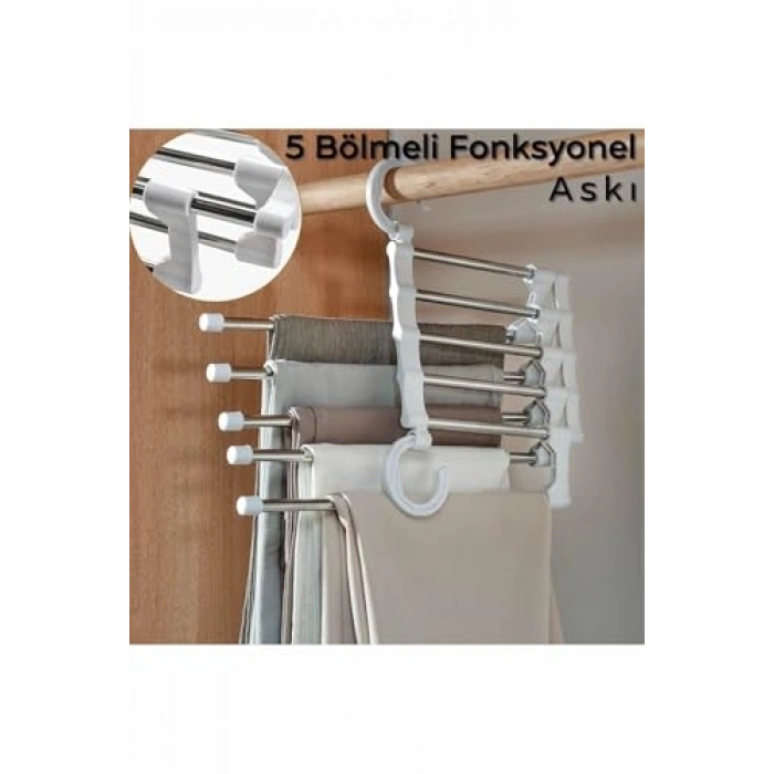 5li Fonksiyonel Elbise Askısı, Yer Tasarruflu