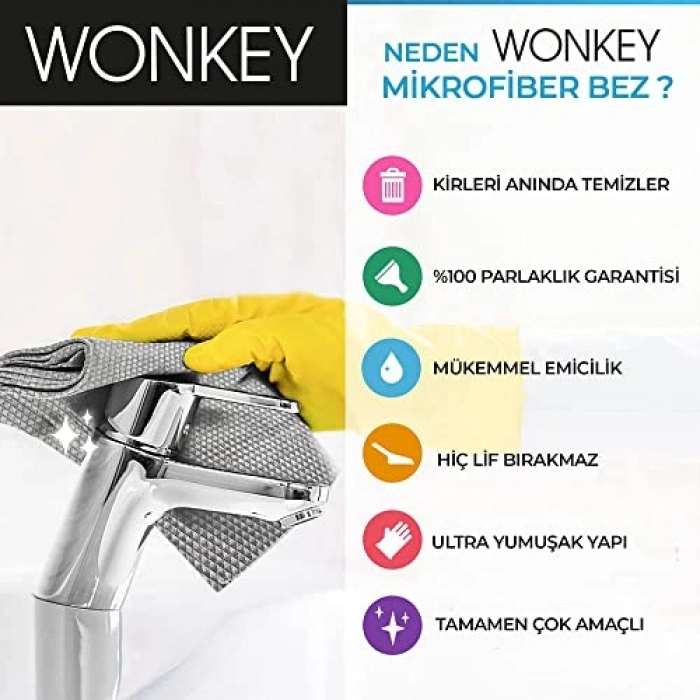 5li krofiber tezlik bezi, çok amaçlı, 60x40 cm ölçüsünde