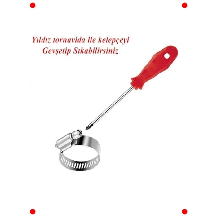 5li Tork Ayarlı Paslanmaz Hortum Kelepçesi (10-16mm)