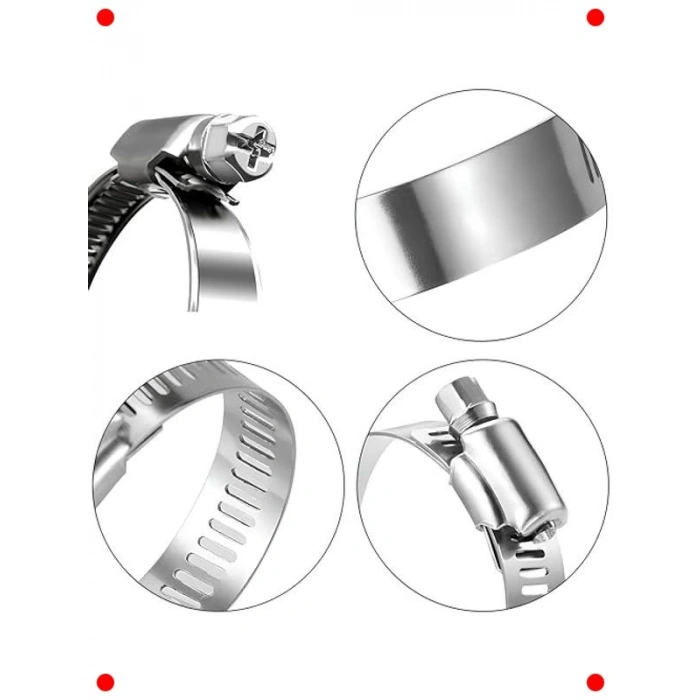 5li Tork Ayarlı Paslanmaz Hortum Kelepçesi (13-19mm)