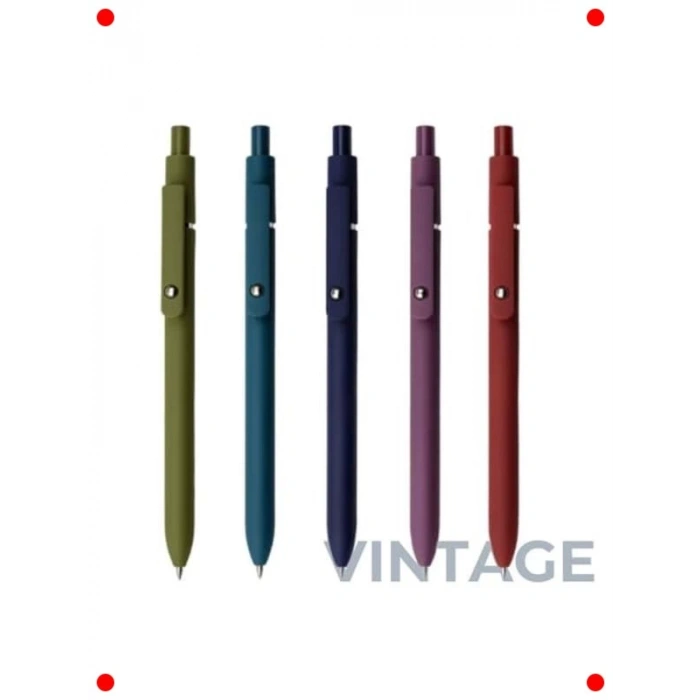 5li Vintage Mavi Mürekkep Jel Kalem Seti