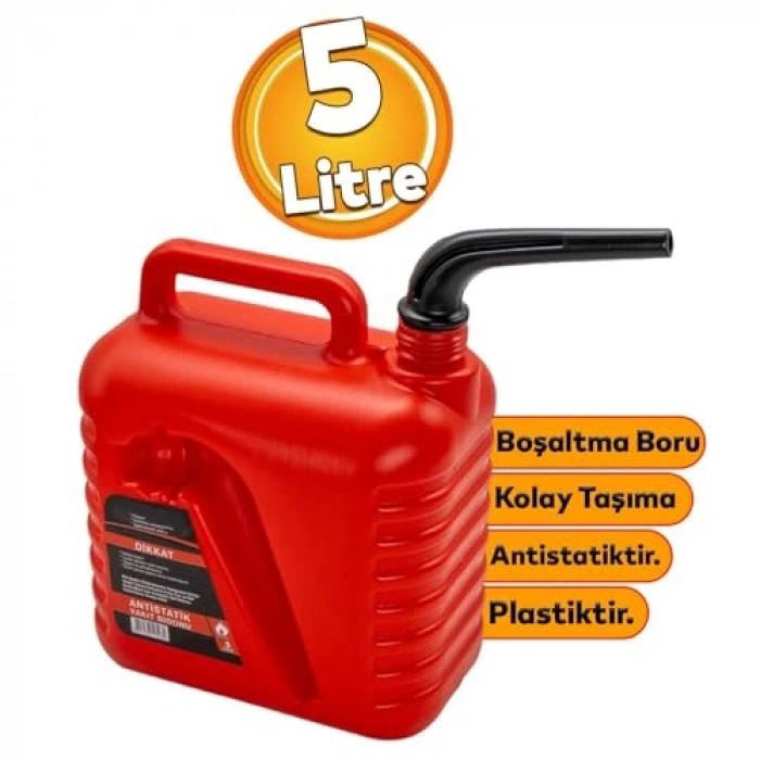 5 Litre Kapasiteli Antistatik Plastik Benzin Bidonu