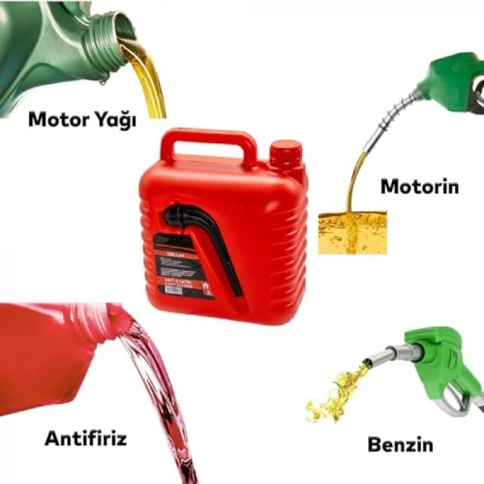 5 Litre Kapasiteli Antistatik Plastik Benzin Bidonu