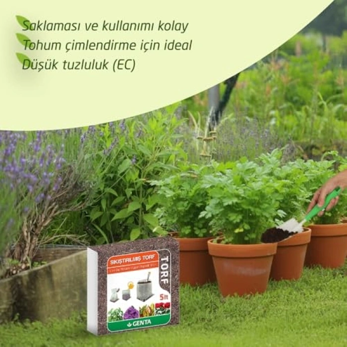 5 Litrelik Sıkıştırılmış Torf Cocopeat - Bitki Yetiştirme İçin
