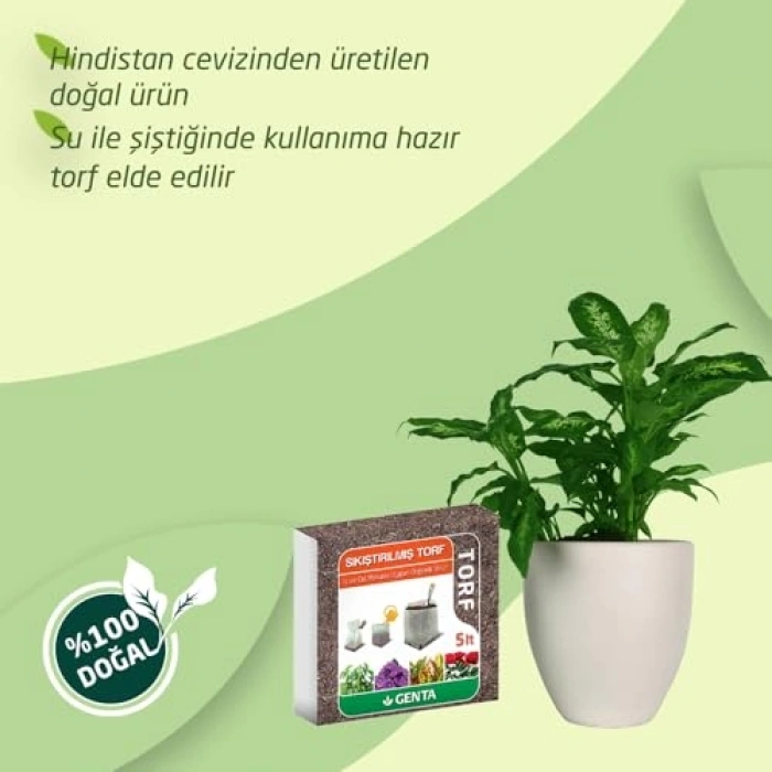 5 Litrelik Sıkıştırılmış Torf Cocopeat - Bitki Yetiştirme İçin
