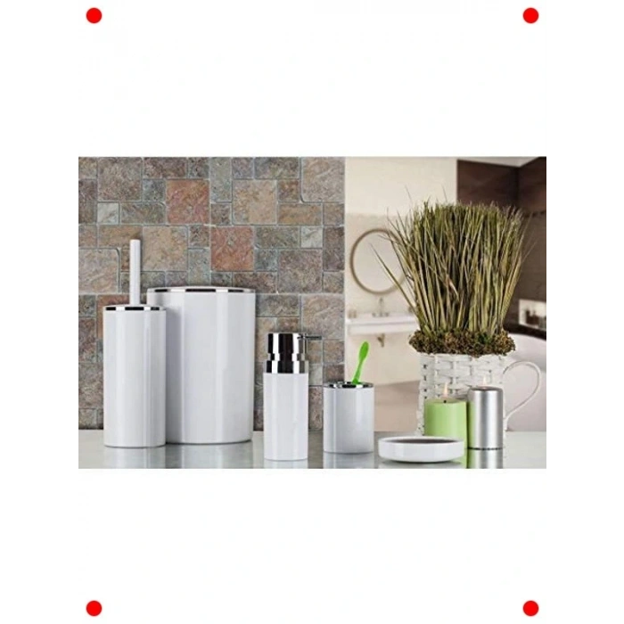 5 Parça Beyaz Modern Banyo Seti