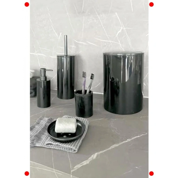 5 Parça Lüks Siyah Banyo Seti