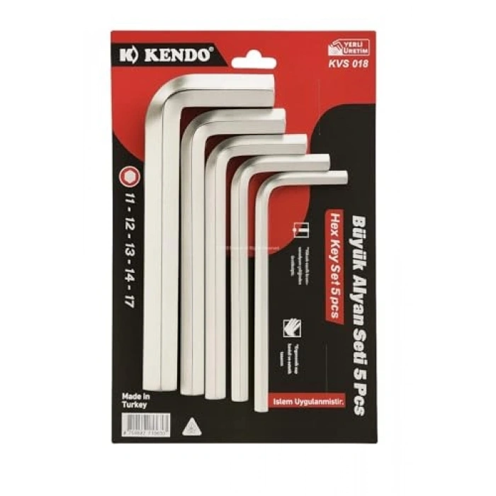 5 parçalı alyan anahtar seti, dayanıklı çelik