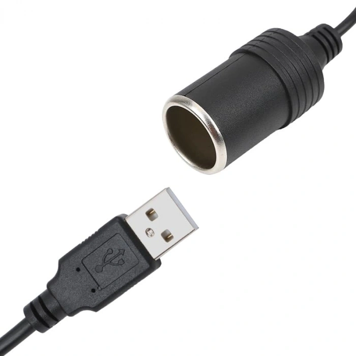 5 Volt 2 Amper Araç Çakmaklığı Dönüştürücü, USB 2.0 Siyah