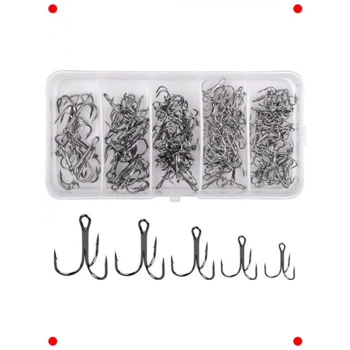 50 Adet Karbon Çelik 3lü Olta İğne Seti