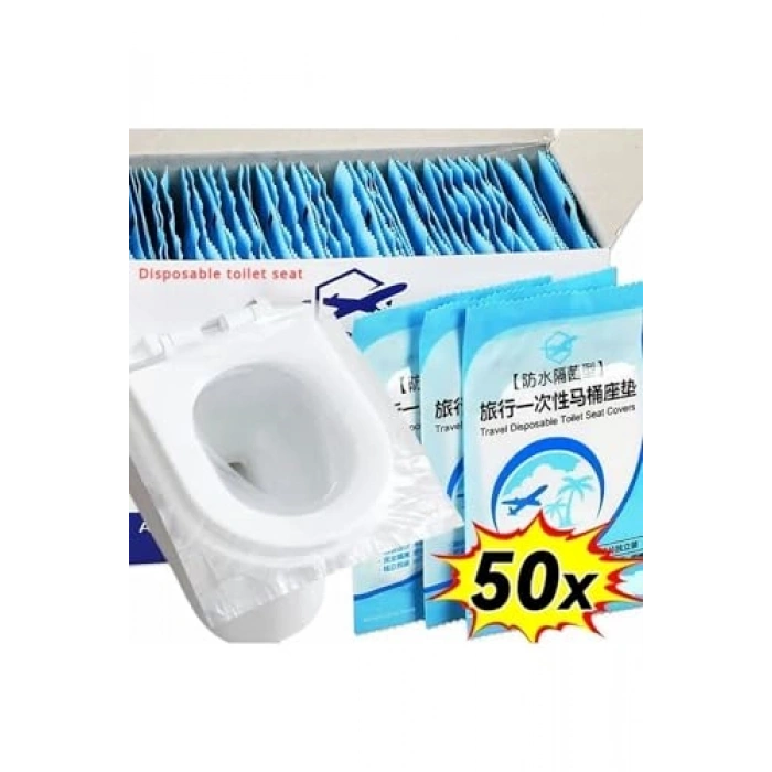 50 Adet Tek Kullanımlık Klozet Örtüsü, Pratik Dispenser