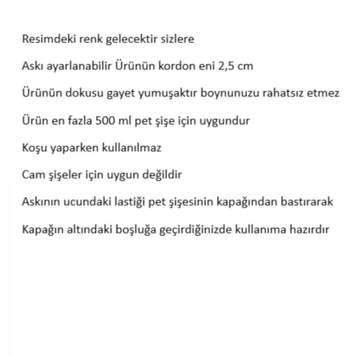 500 ml Kapasiteli Ayarlanabilir Su Taşıma Aparatı