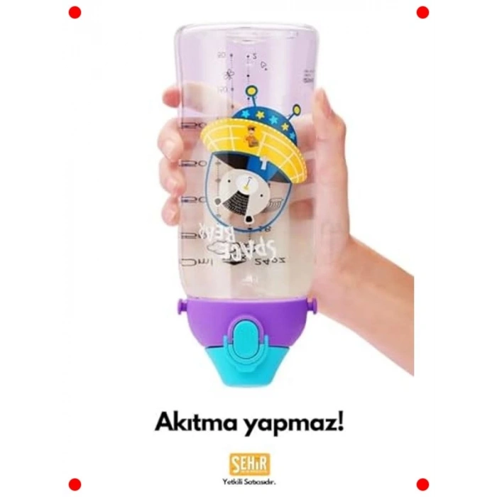 500ml Askılı Pipetli Çocuk Su Matarası