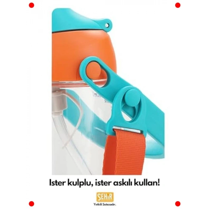 500ml Askılı Pipetli Çocuk Su Matarası