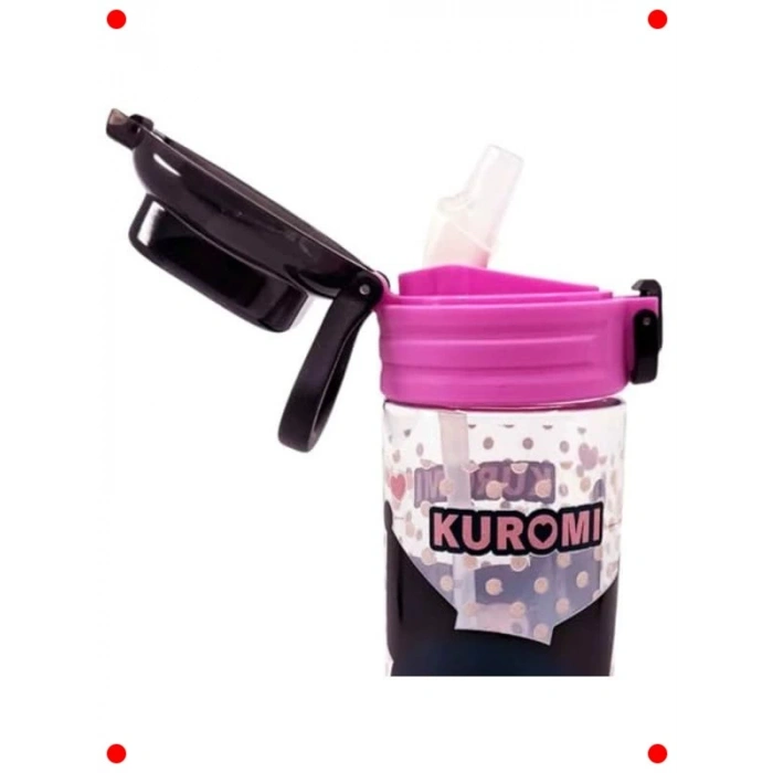 500ml Çocuk Pipetli Matara - Güvenli Kilitli Kulplu