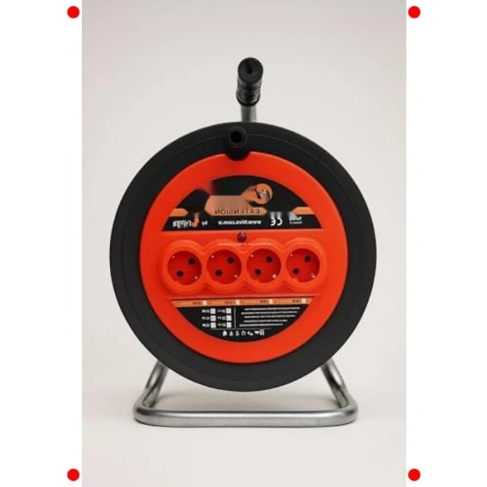 50m Dörtlü Prizli Makaralı Uzatma Kablosu