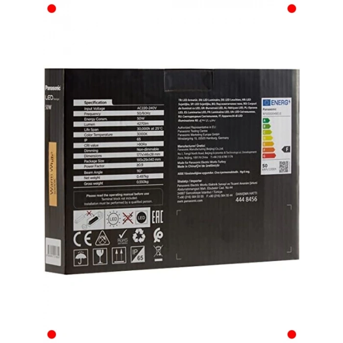 50W Sıcak Beyaz LED Projektör (4270 Lümen)