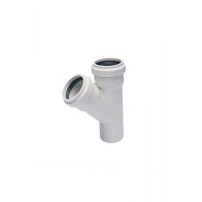 50x50 mm 3.2 Kalınlık PVC-U Tek Çatal, 45 Derece