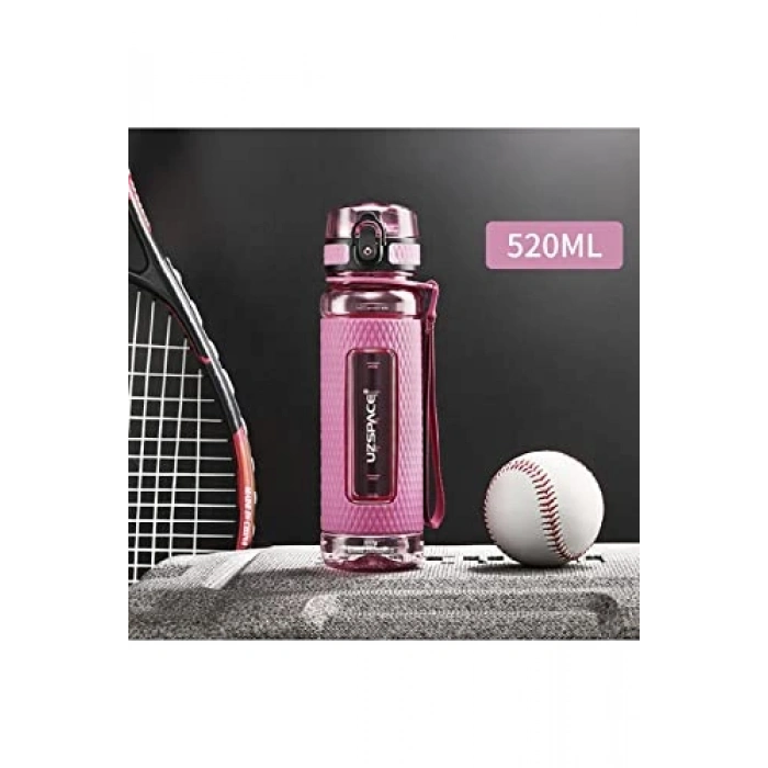 520 ml Kapasiteli Pembe Su Matarası, Kaydırmaz Silikon Koruma