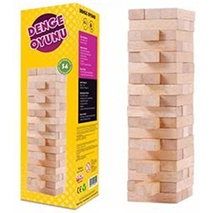 54 Parça Ahşap Denge Oyunu, 3+ Yaş için