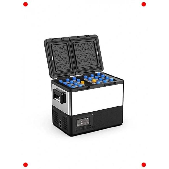 55L Çift Bölmeli 12/24V Araç Buzdolabı/Dondurucu