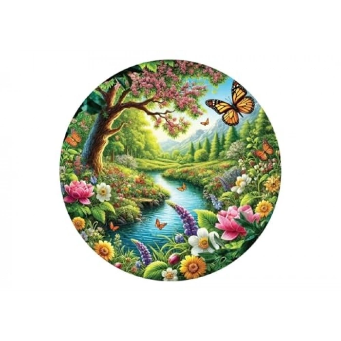 570 Parça Monarkın Bahçesi Temalı Yuvarlak Puzzle