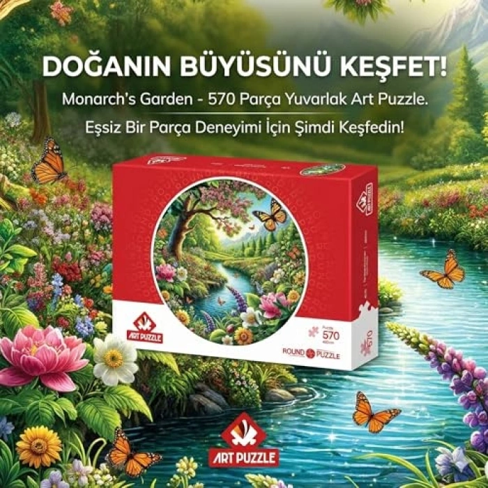 570 Parça Monarkın Bahçesi Temalı Yuvarlak Puzzle