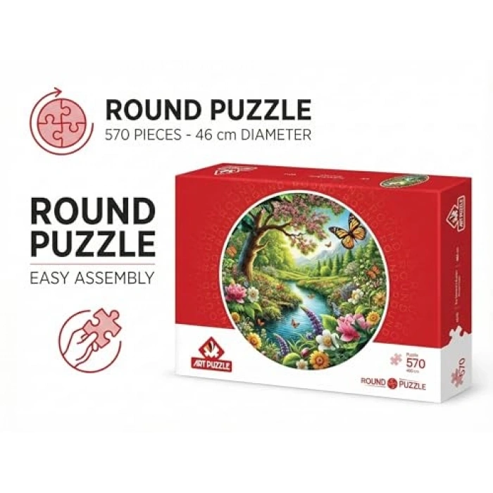 570 Parça Monarkın Bahçesi Temalı Yuvarlak Puzzle