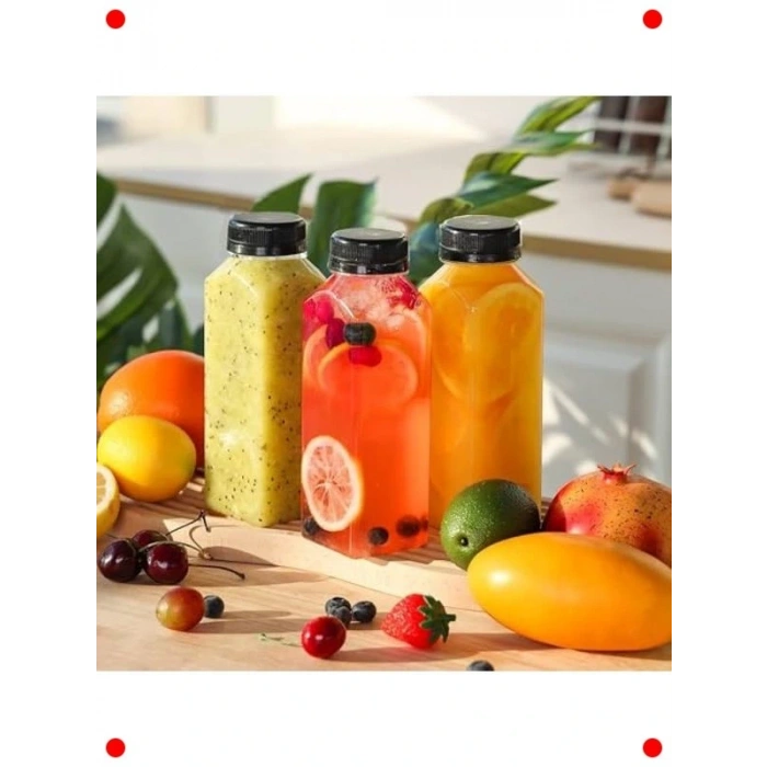 6 Adet 250 ml Detoks & Smoothie Şişesi