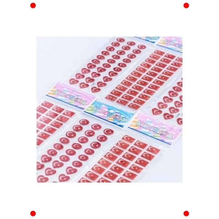 6 Adet Kabartmalı Yapışkan Bayrak Sticker Seti