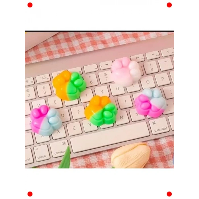 6 Adet Sevimli Kedi Patisi Stres Oyuncakları