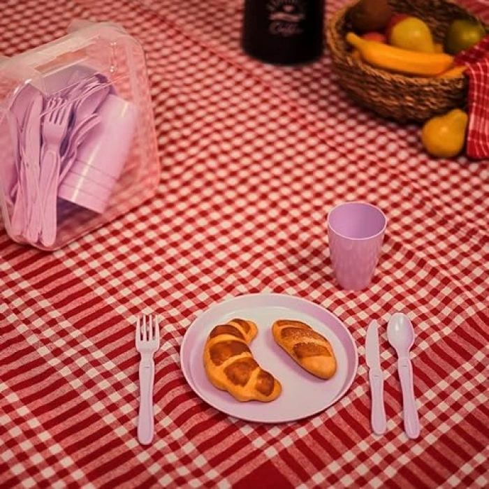 6 Kişilik Piknik Seti, 31 Parça Çatal, Bıçak ve Tabak İçerir