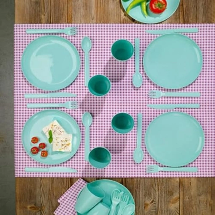 6 Kişilik Piknik Seti, 31 Parça Çatal, Bıçak ve Tabak İçerir