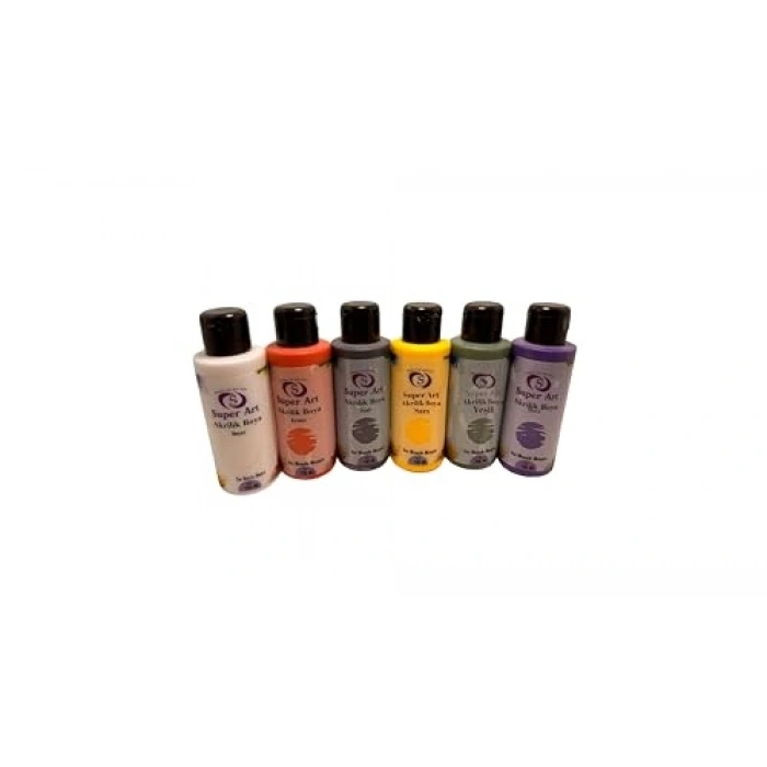 6lı akrilik set, 6x100 mL boyutunda renk seçenekleri