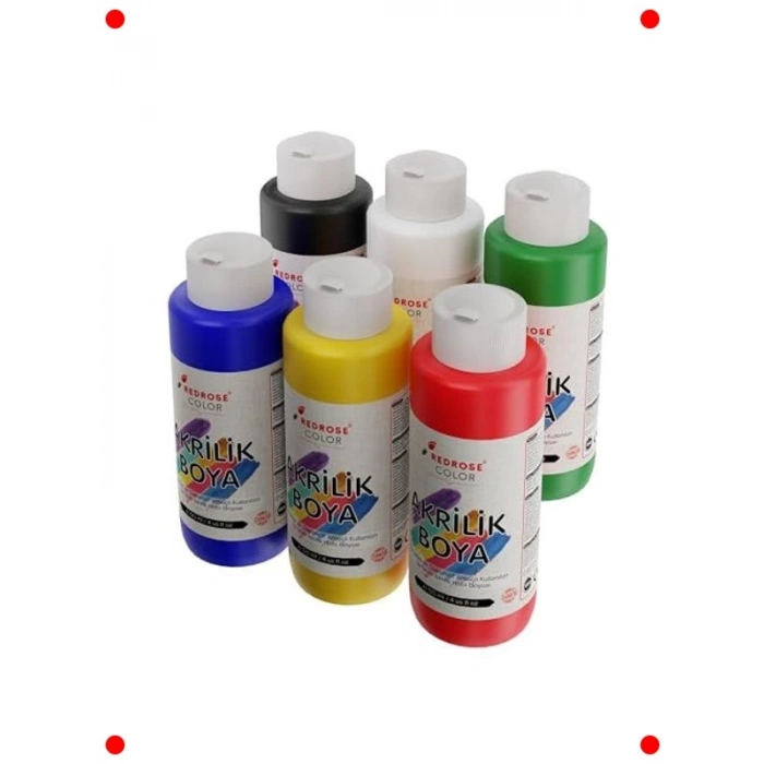6lı Ana Renkler Akrilik Boya Seti 6x120 ml